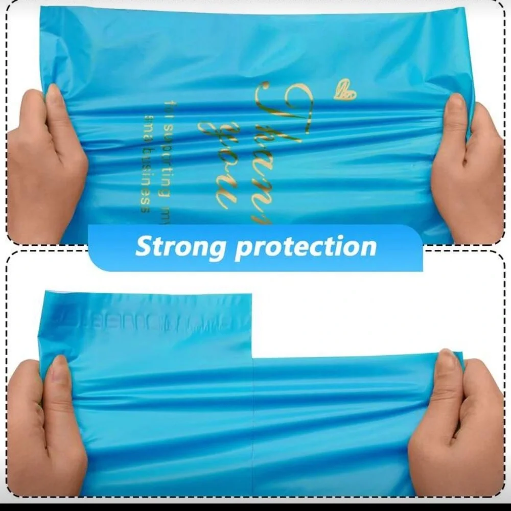 Set of 20 Pack Blue 10x13 Poly Mailers Thank You Small Business Shipping Bag New